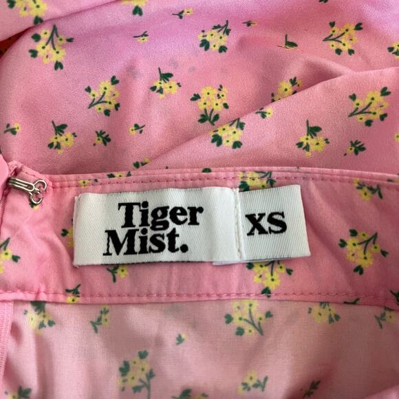 Tiger Mist Colorado Summer Pink Floral Print Ruched Ruffle Layered Mini Skirt XS - Picture 3 of 12
